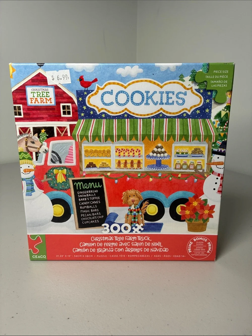 CEACO Cookies Christmas Tree Farm Truck 300-Piece Kids Puzzle - Red